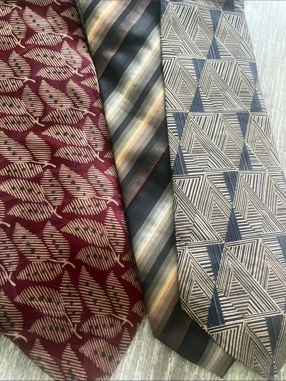 5 Men's Burgundy,browns & golds Patterned Silk Tie - Classic Formal Accessory.